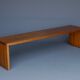 Vintage Scandinavian long pine bench. 1960s