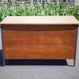 Wood and metal desk and formica top, 50