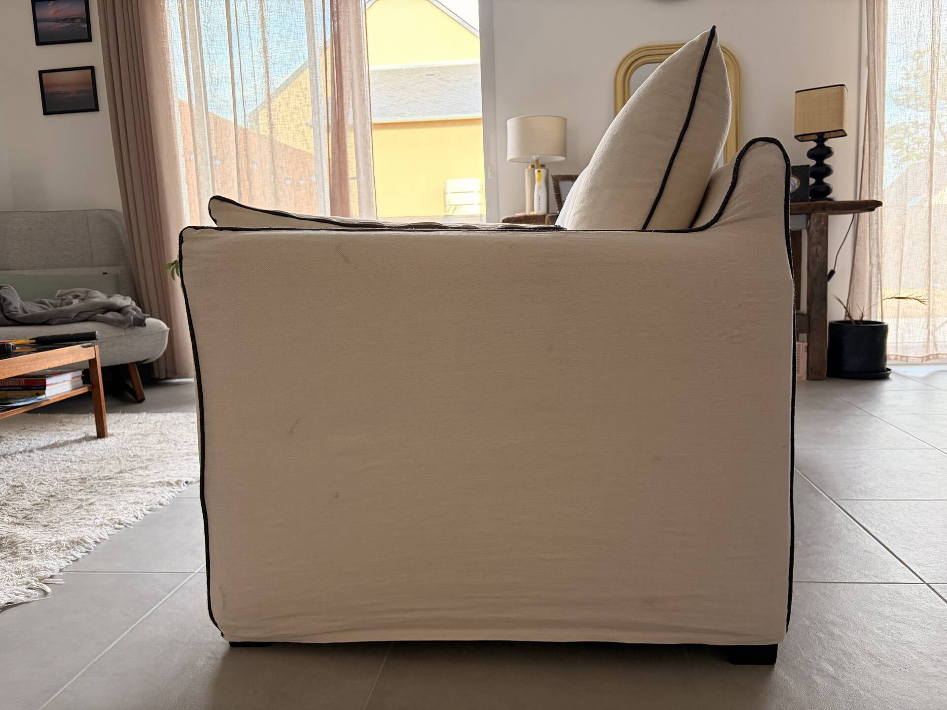 Thick linen sofa