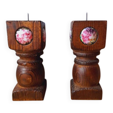 Brutalist candle holder pair Capo Esmaltes