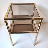 Brass and glass end table from the 70s