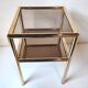 Brass and glass end table from the 70s
