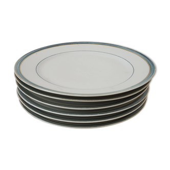 6 Paris porcelain dinner plates