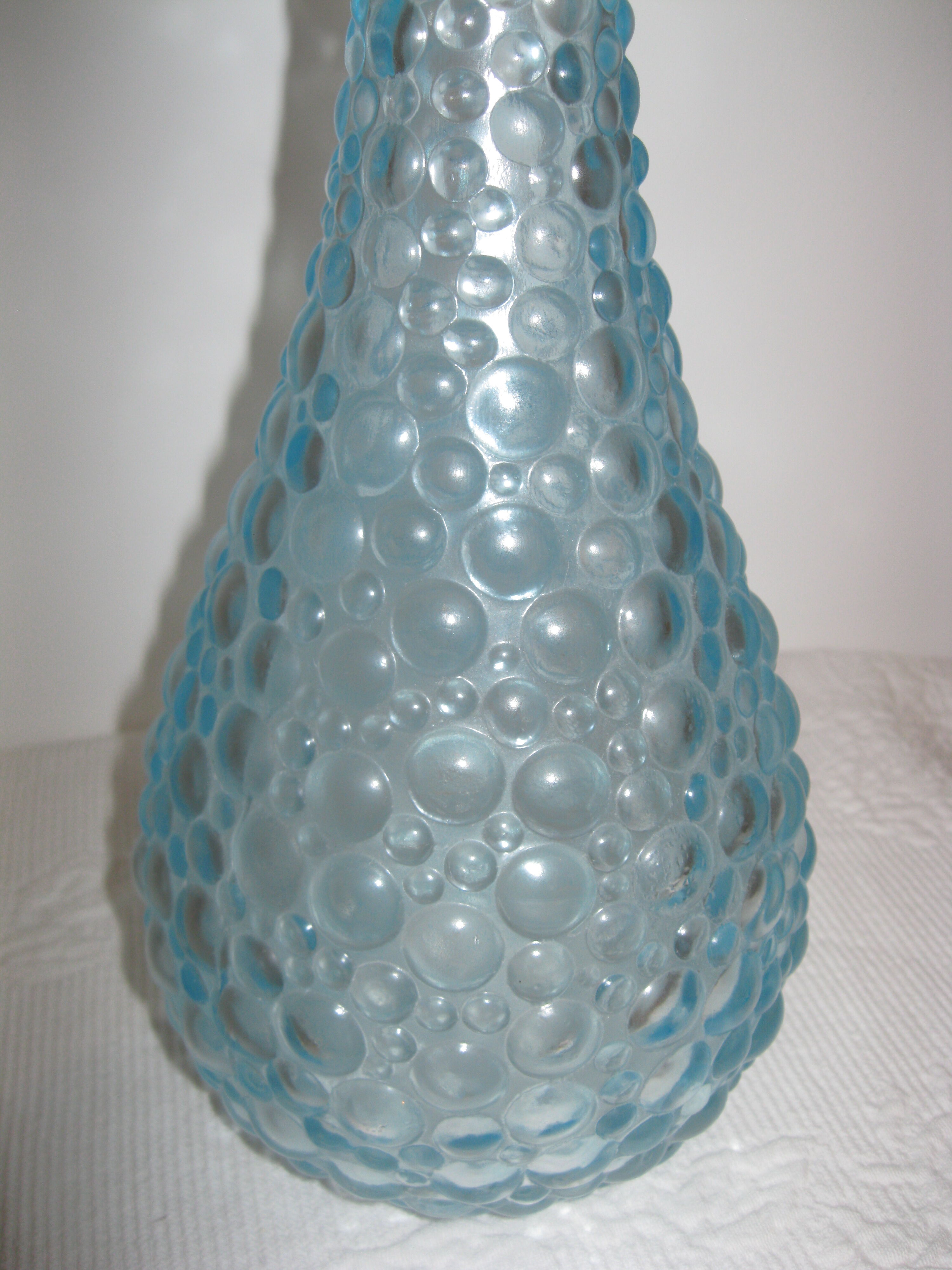 Pair of blue-coloured Empoli decanters