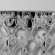 Pair of Art Deco Half-Moon Wall Lights/Hot Water Bottles in Glass & Metal Links