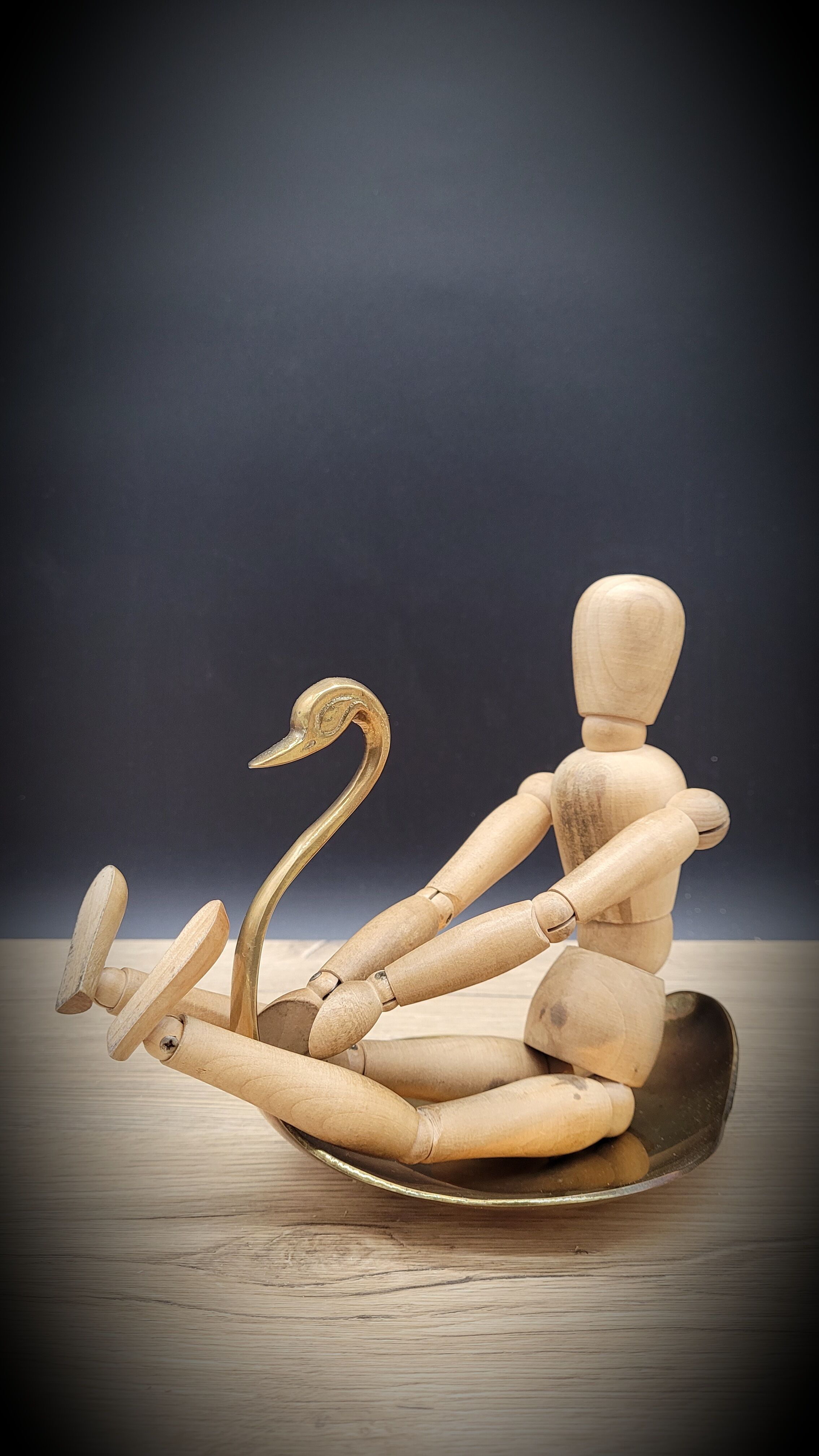 Empty swan brass pocket