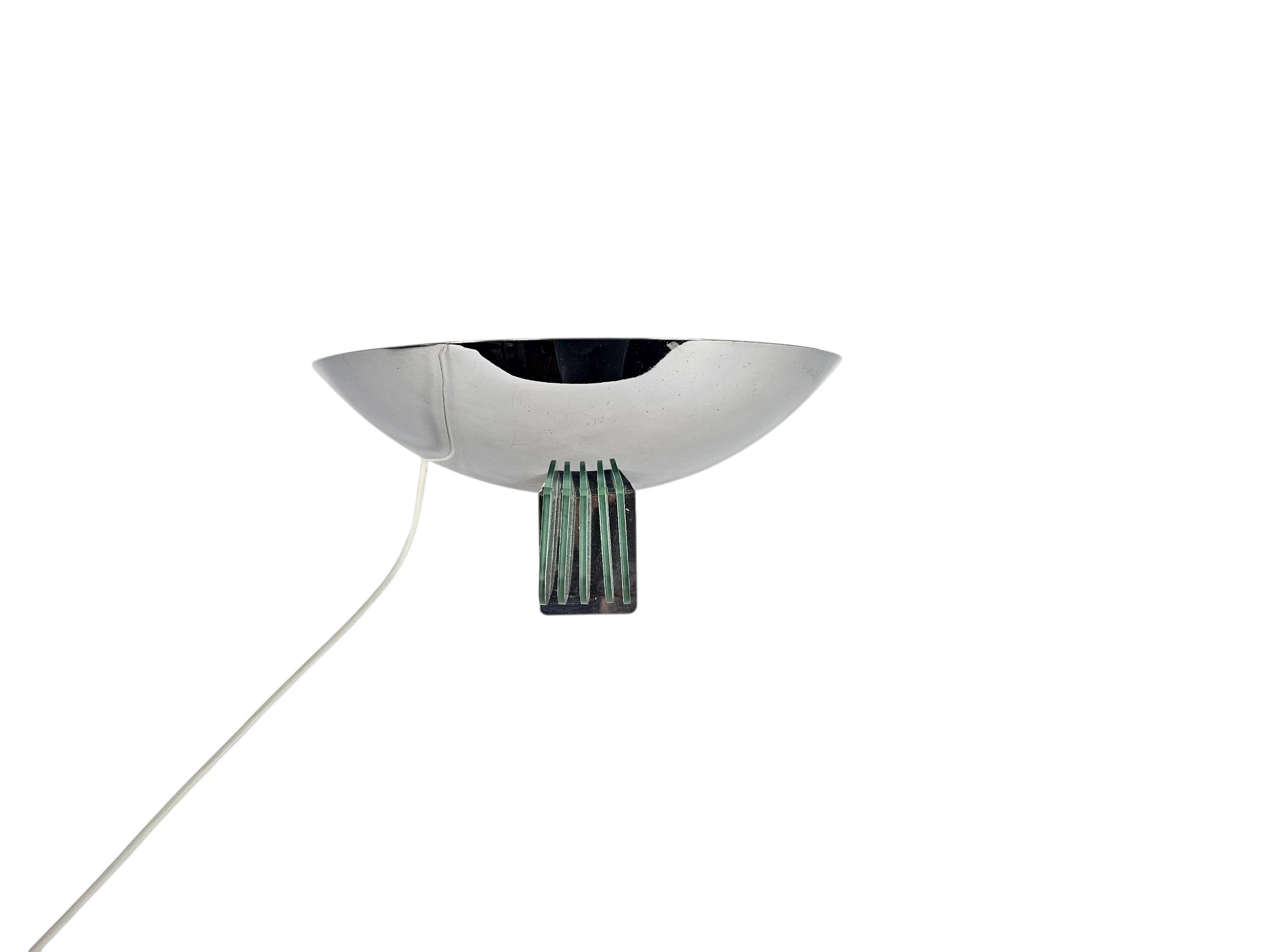 Wall lamp by 'Lumess Swiss' - Vintage - glass, chrome - Swiss design - 70s
