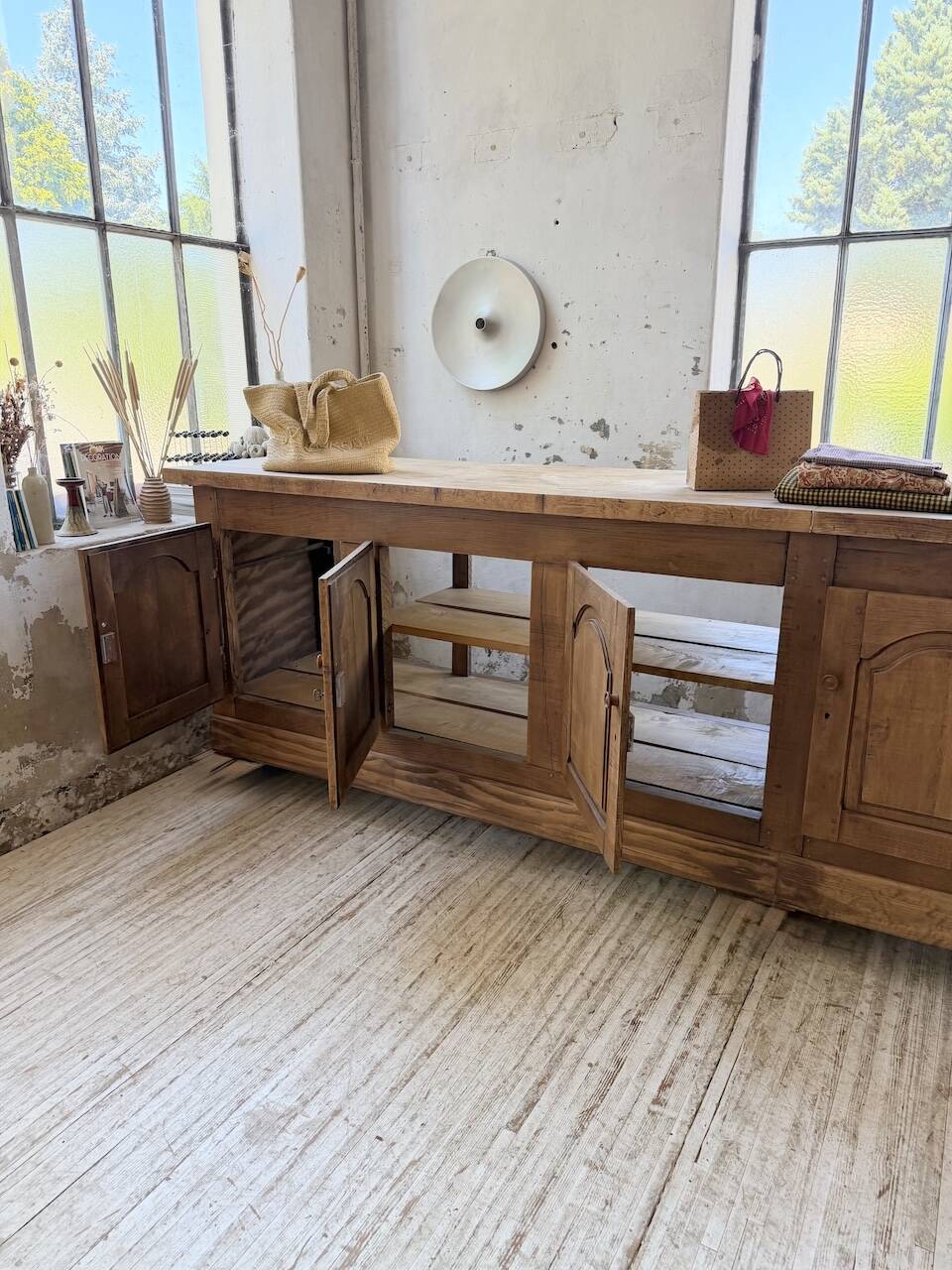 Rustic sideboard XXL 4m solid oak 1950