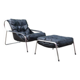 Zanotta Leather Lounge Chair Model Maggiolina Design 1947 By Marco Zanuso