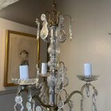 Small chandelier in bronze and crystal