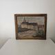 Oil on Panel Painting Animated Landscape Village Signed Gaëtan MONTAGNEY 1888