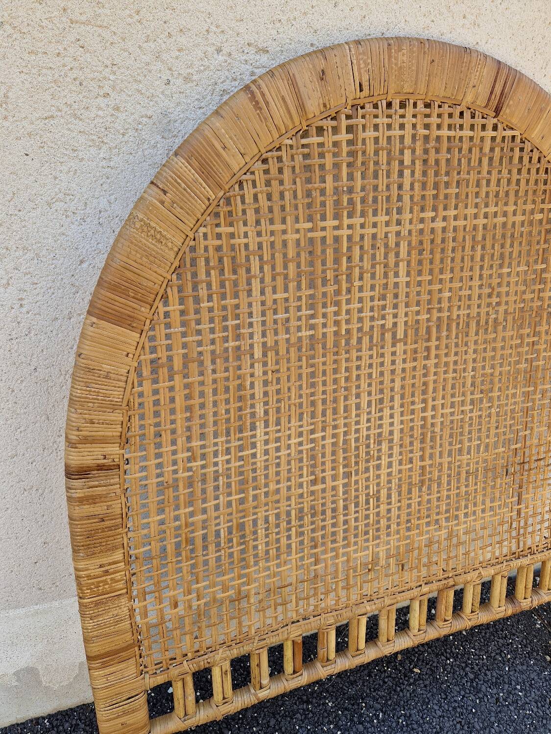 Rattan wicker headboard