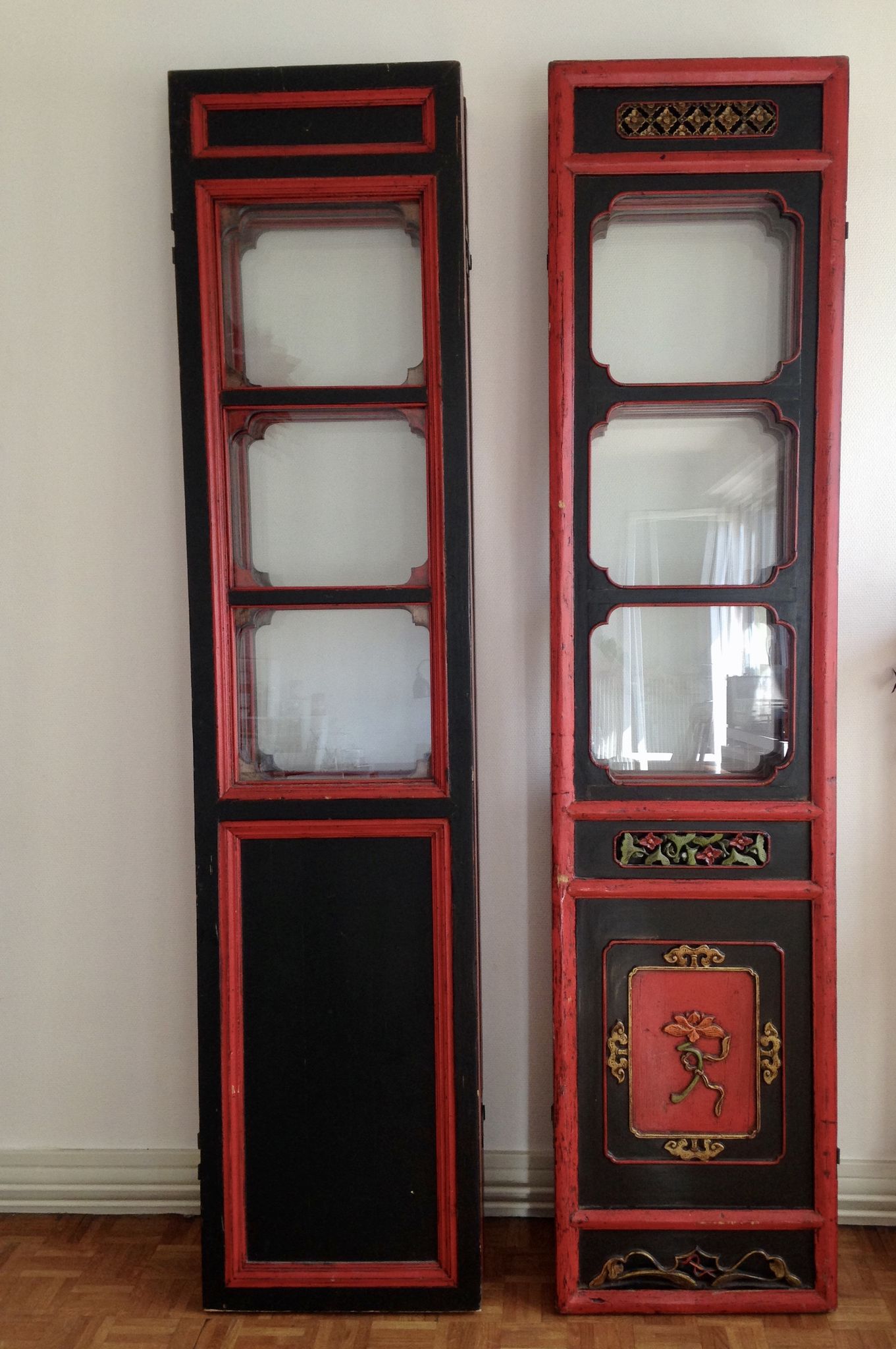 Pair of 3-panel screens