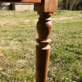Round table with beech and pine flaps