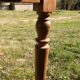 Round drop-leaf table in beech and pine