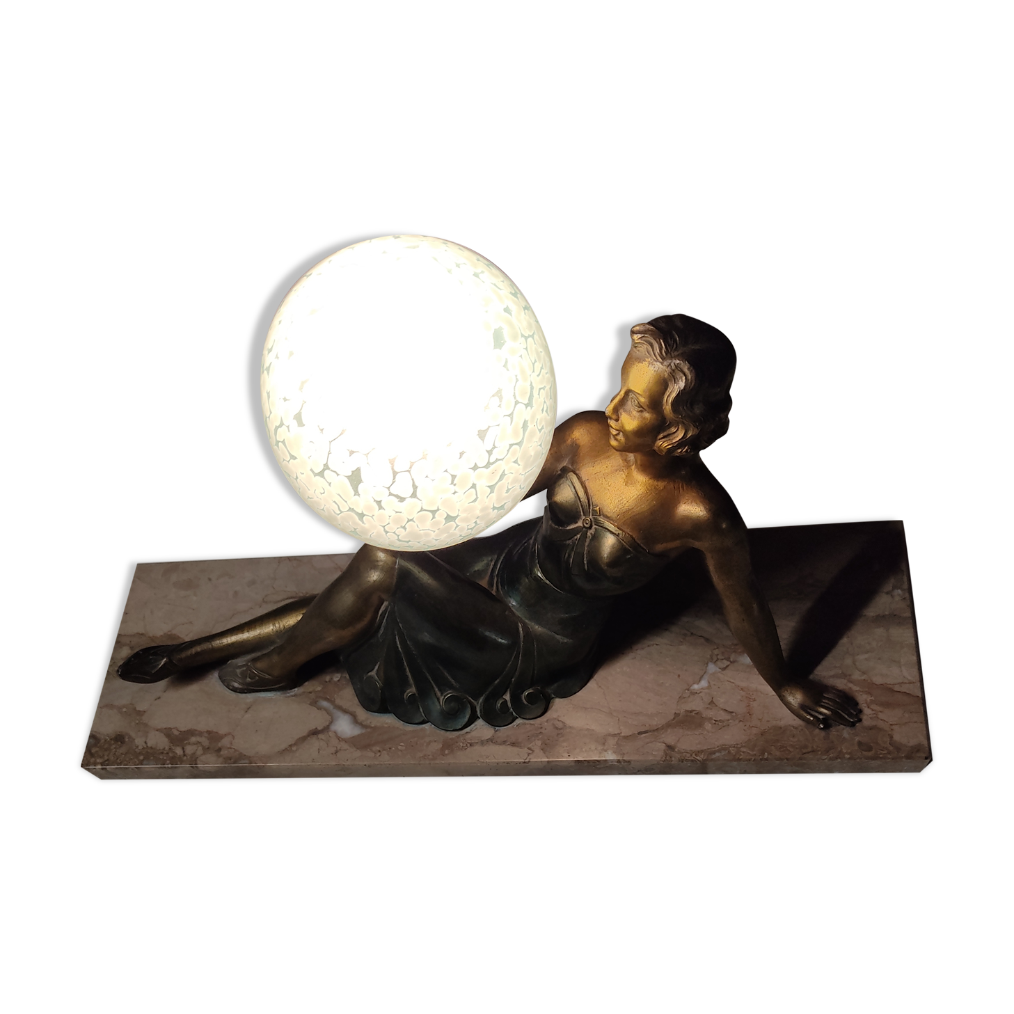 Women's lamp bronze and marble