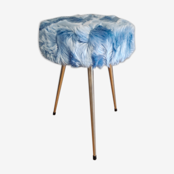 Blue moumoute tripod stool