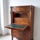Louis XV secretary in marquetry wood and marble