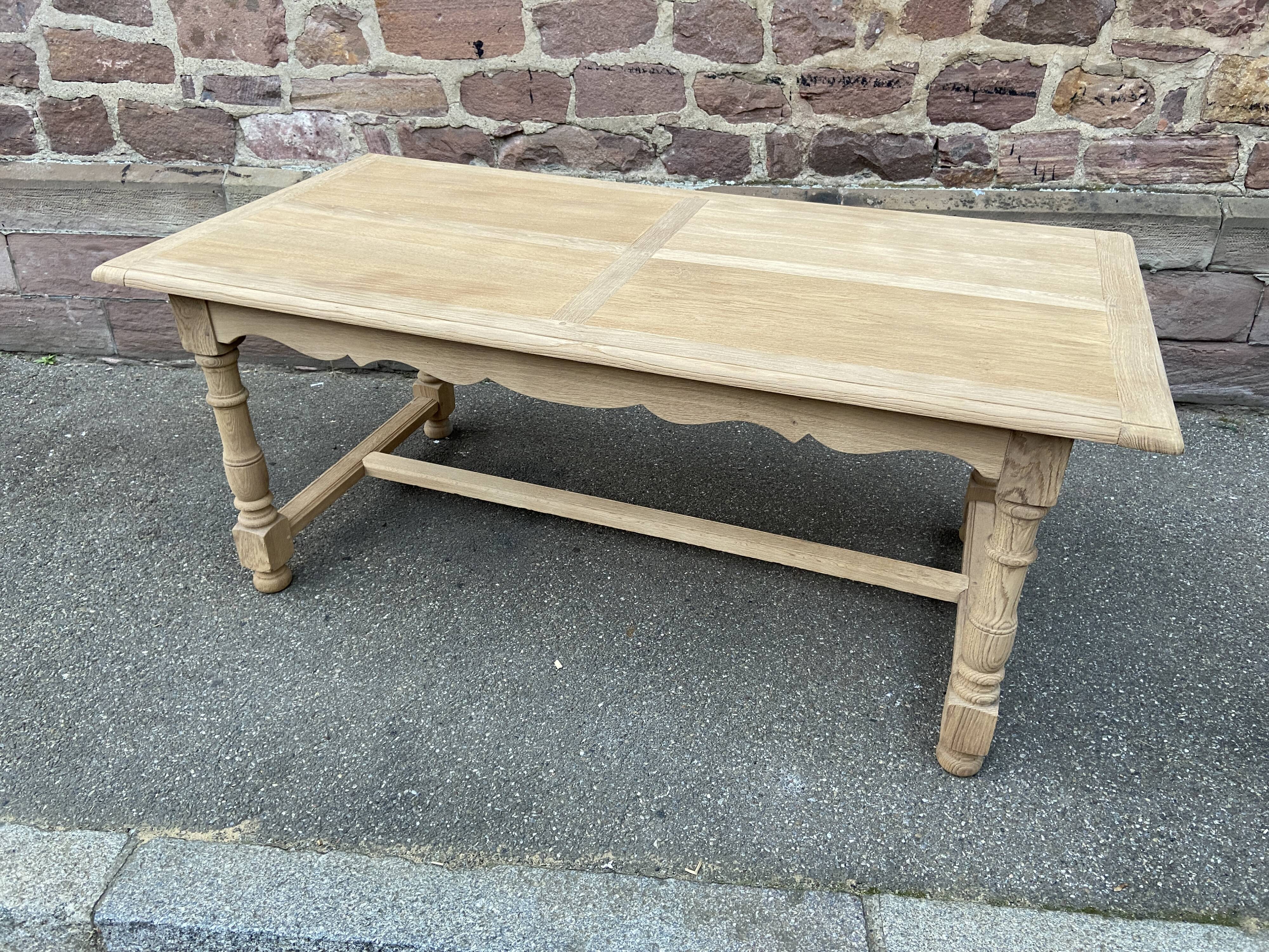 Farmhouse table natural raw oak 50s