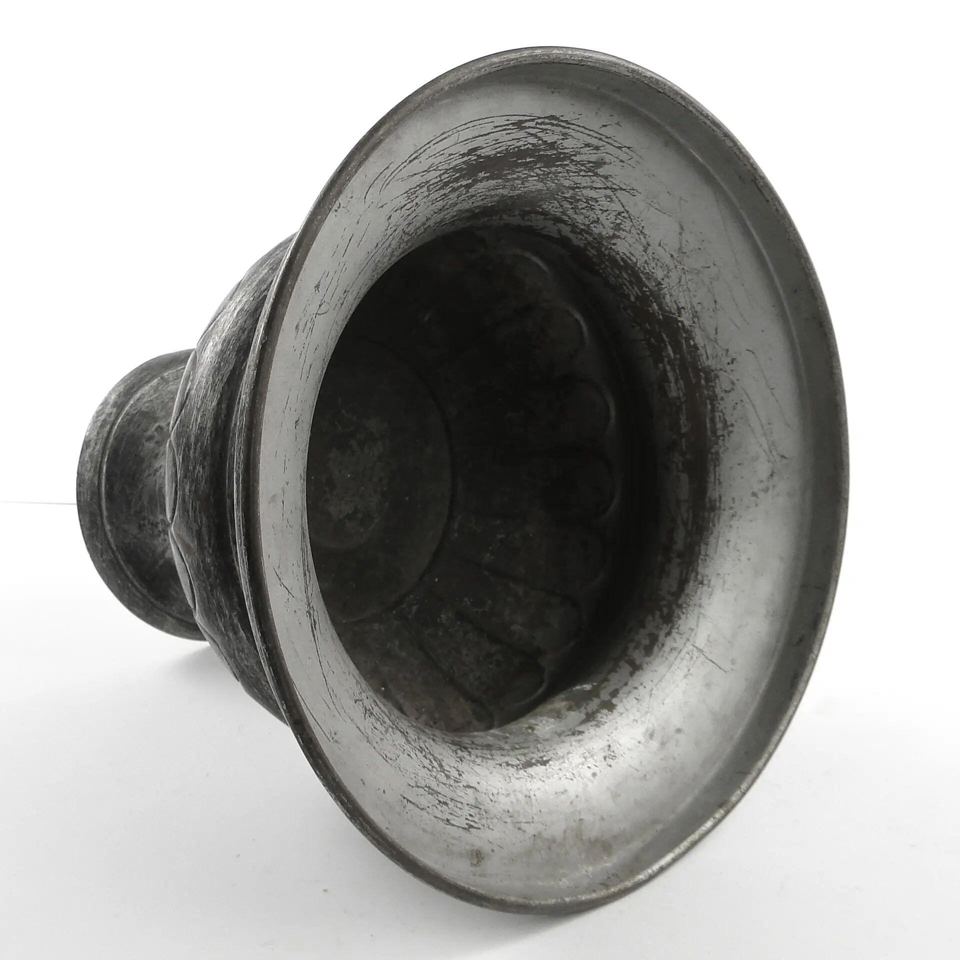 Planter, art nouveau, metal, Poland, 1950s