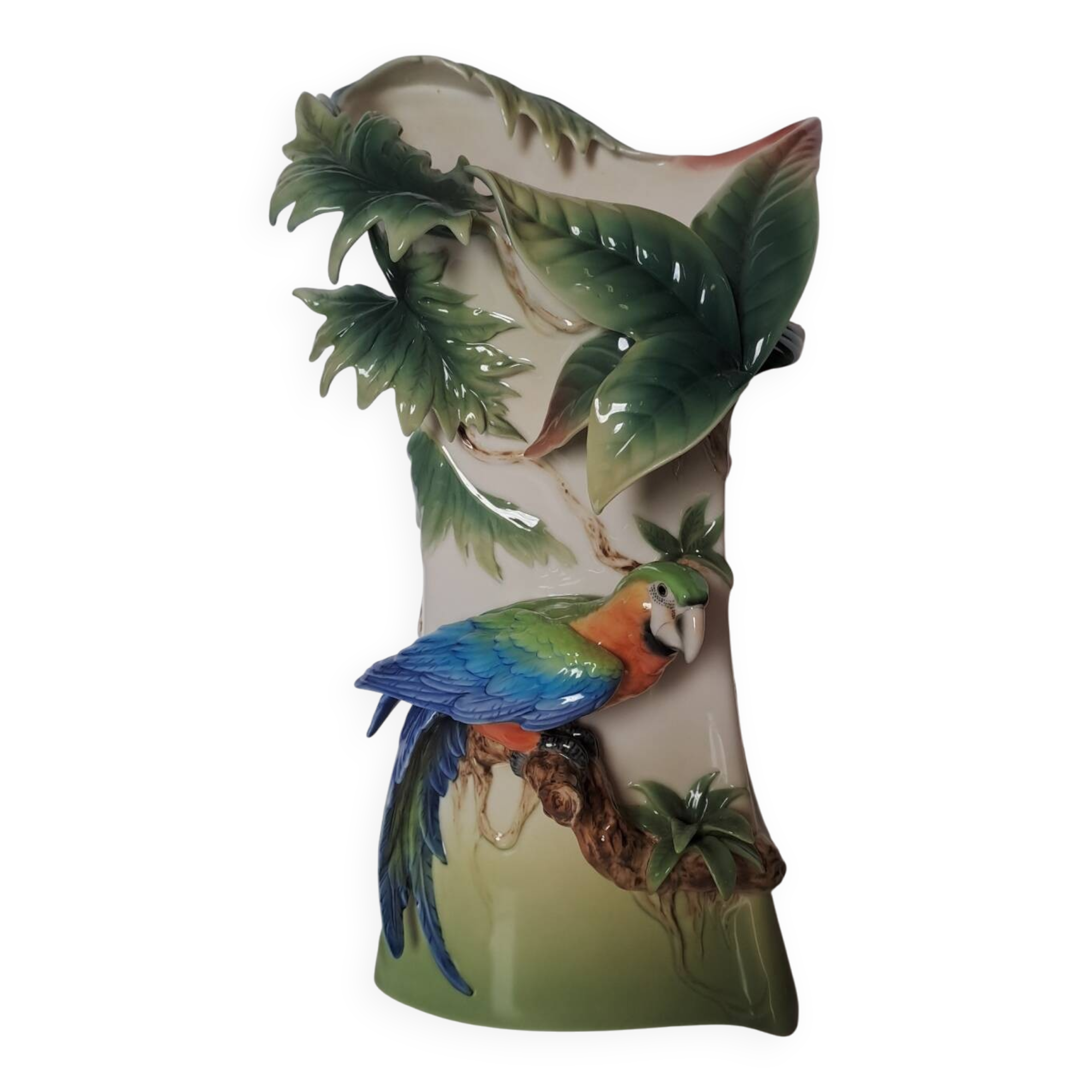 Franz porcelain parrot vase