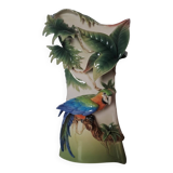 Vase au perroquet en porcelaine Franz
