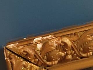 Miroir Cadre bois plâtre stuc dorée