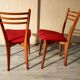 Pair of vintage wooden and leatherette chairs