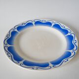 Set of 4 gien royal blue art deco flat plates 1930