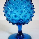 Vase verre d’Empoli bleu cobalt vintage