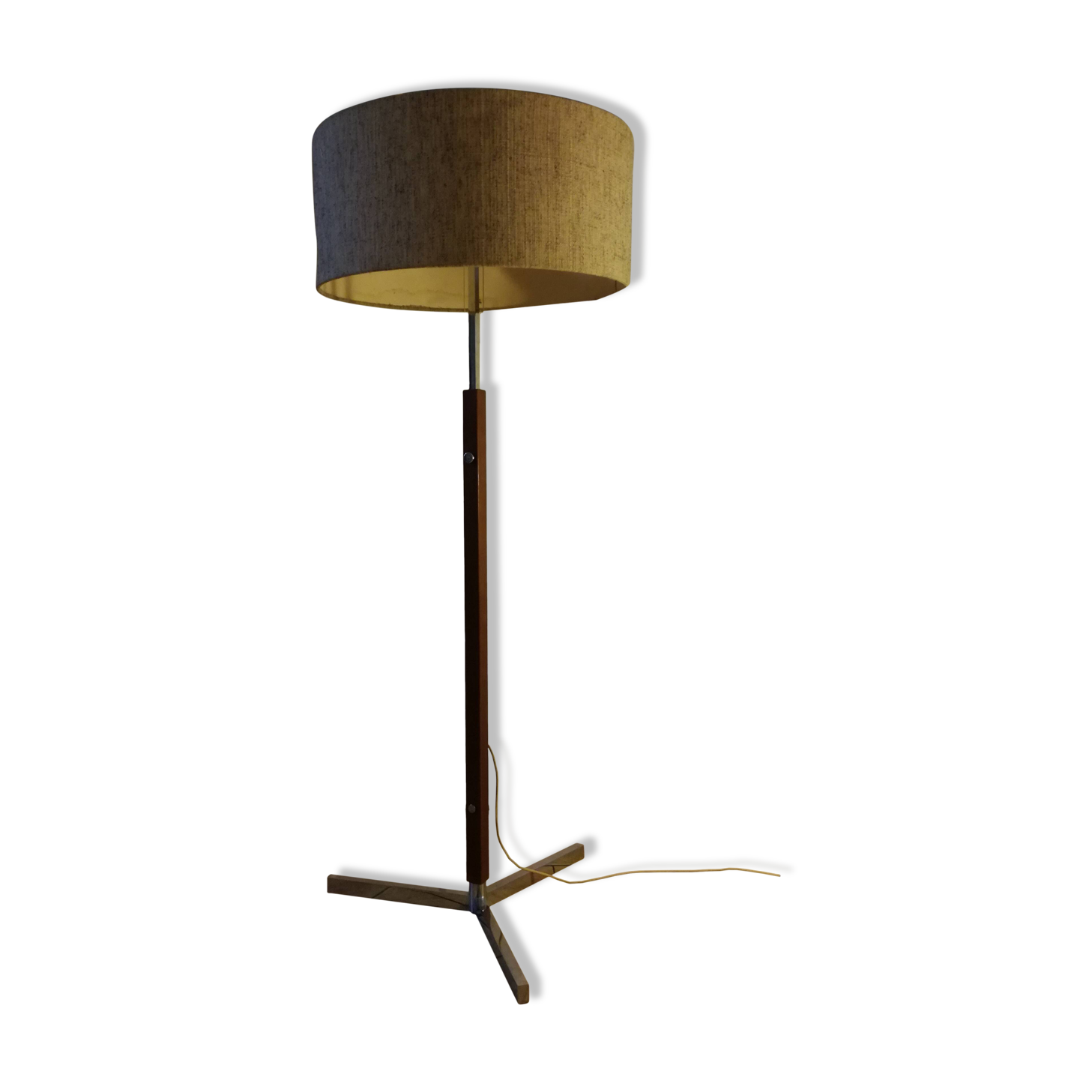 Adjustable floor lamp in walnut and metal 1960