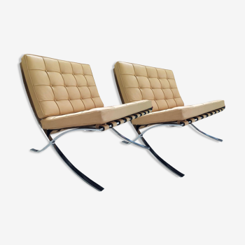 Knoll, pair of Barcelona easy chairs