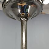 Art Deco Nickel and Glass Chandelier, 1930s
