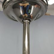 Art Deco Nickel and Glass Chandelier, 1930s