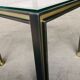 Steel and brass square coffee table, Belgium, 1980s