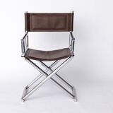 Set of 6 Vintage Safari Folding Chairs – Chrome Frame – 1970s/1980s