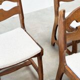 Set of six brutalist razorback dining chairs