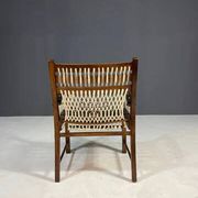 Vintage macramé armchair, 1960s, Czechoslovakia, wooden frame