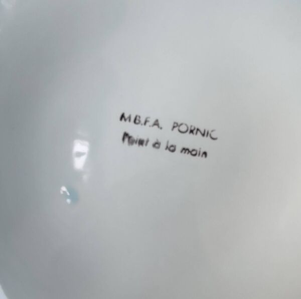 Service vaisselle à huîtres vintage/Pornic/12 assiettes + 1 plat