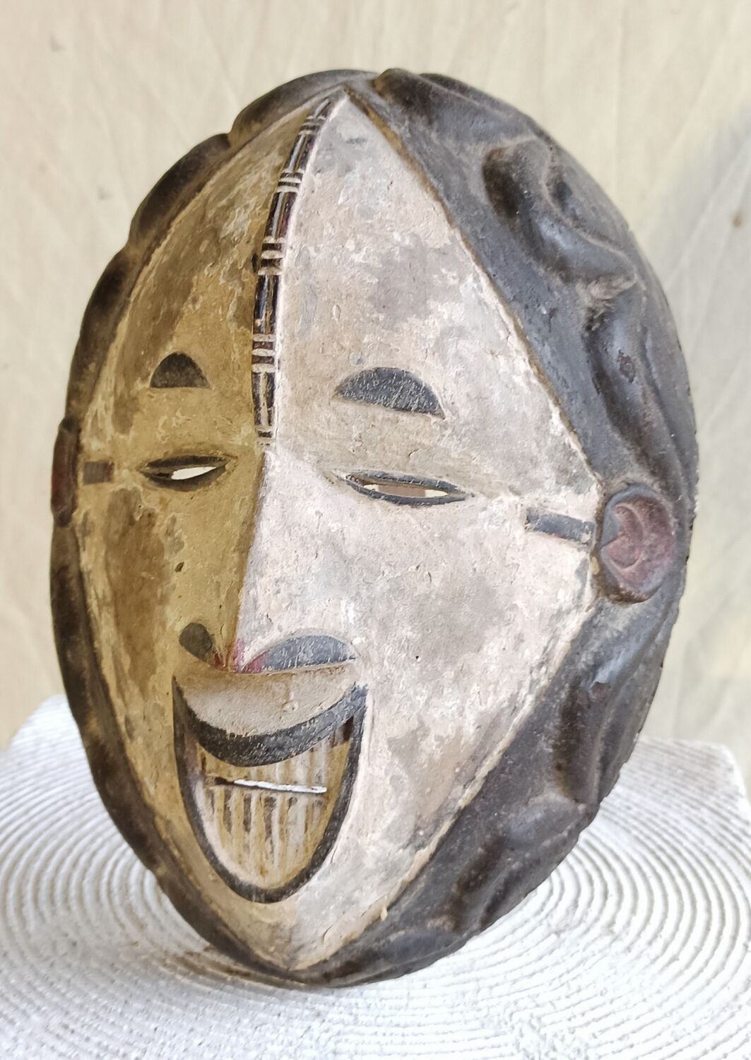 Antique wooden mask African Igbo art from Nigeria