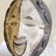 Antique wooden mask African Igbo art from Nigeria
