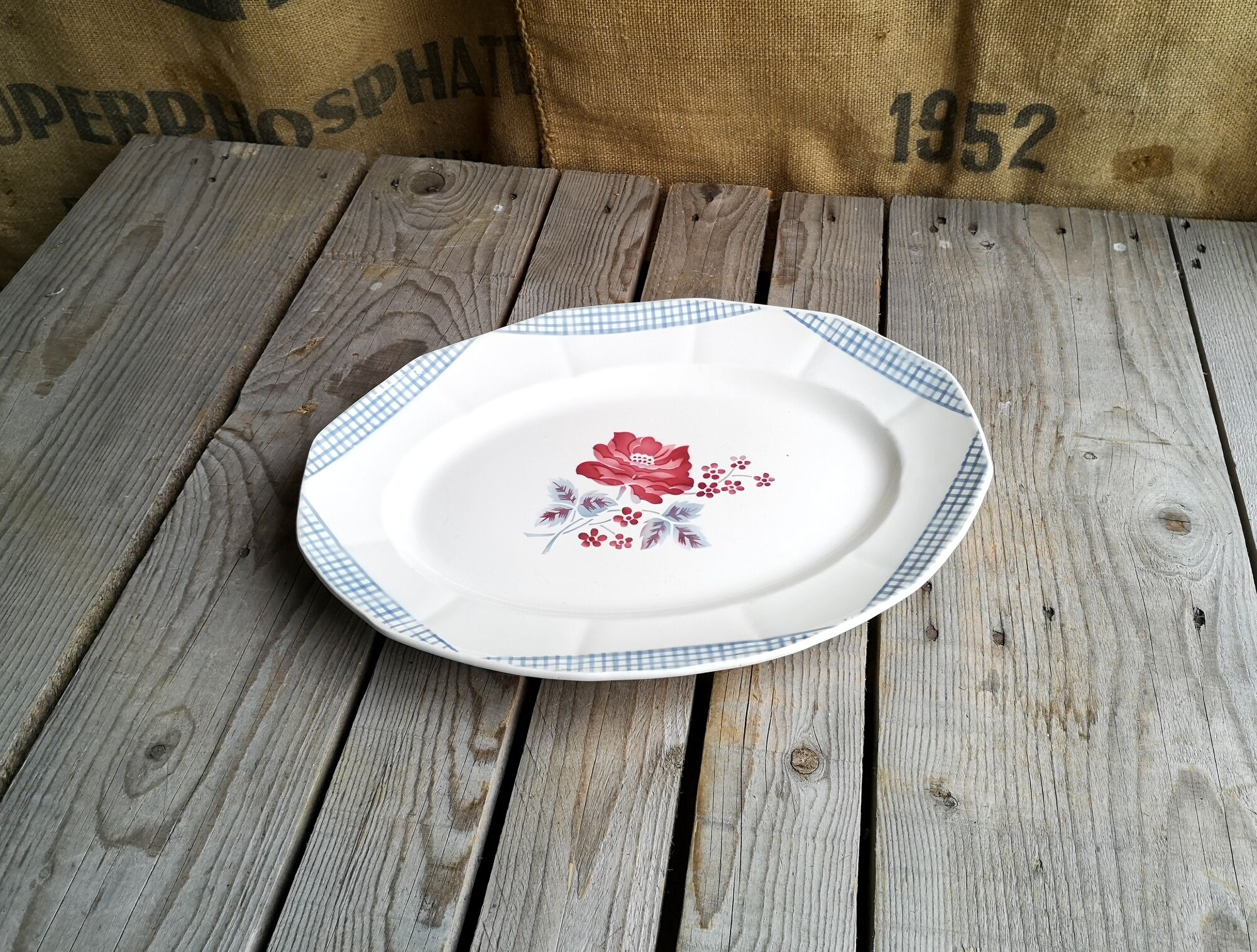 Oval dish Digoin Sarreguemines collection Josiane