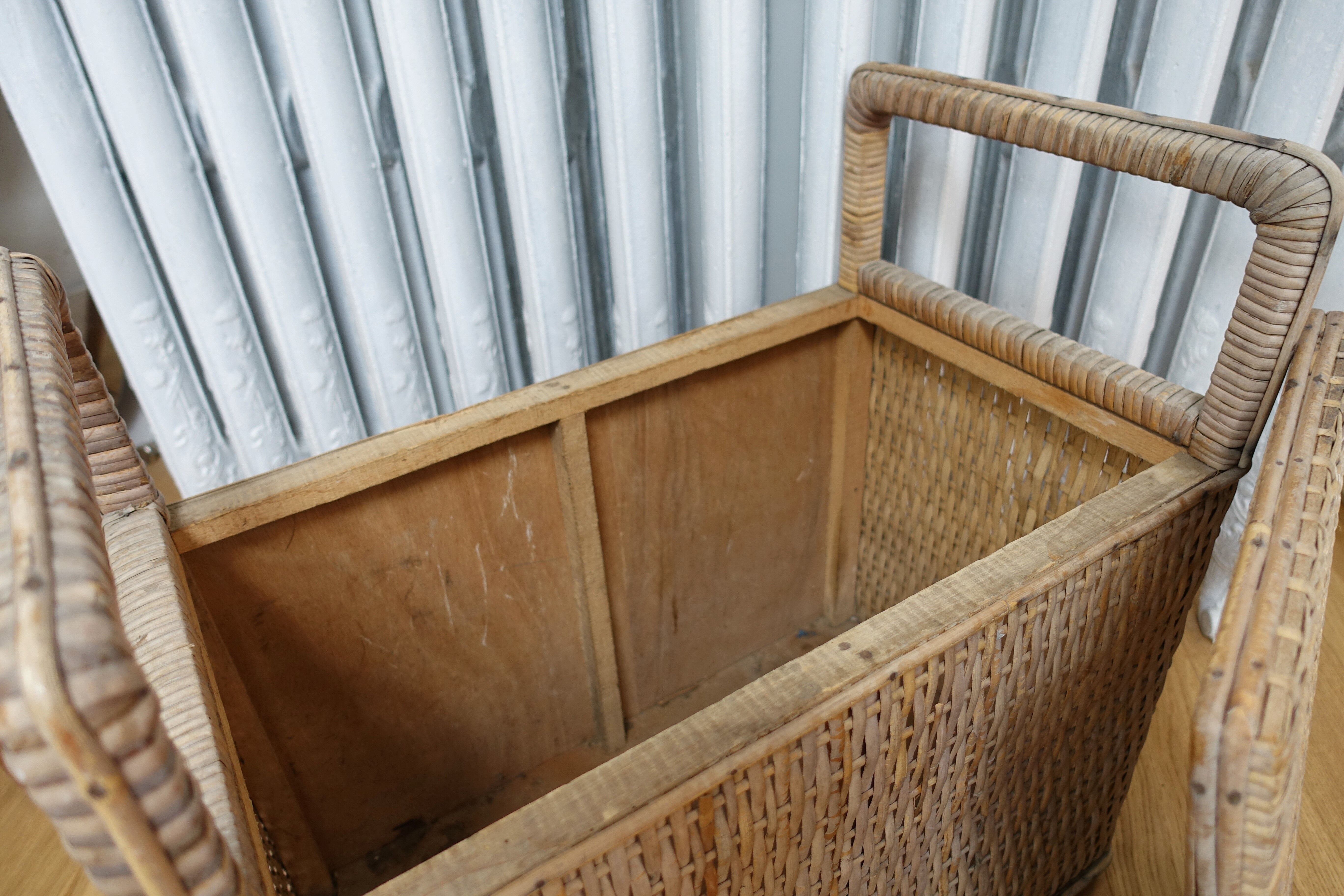 Wicker chest basket