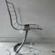 Set of 4 vintage chairs, chromed metal, France 1970