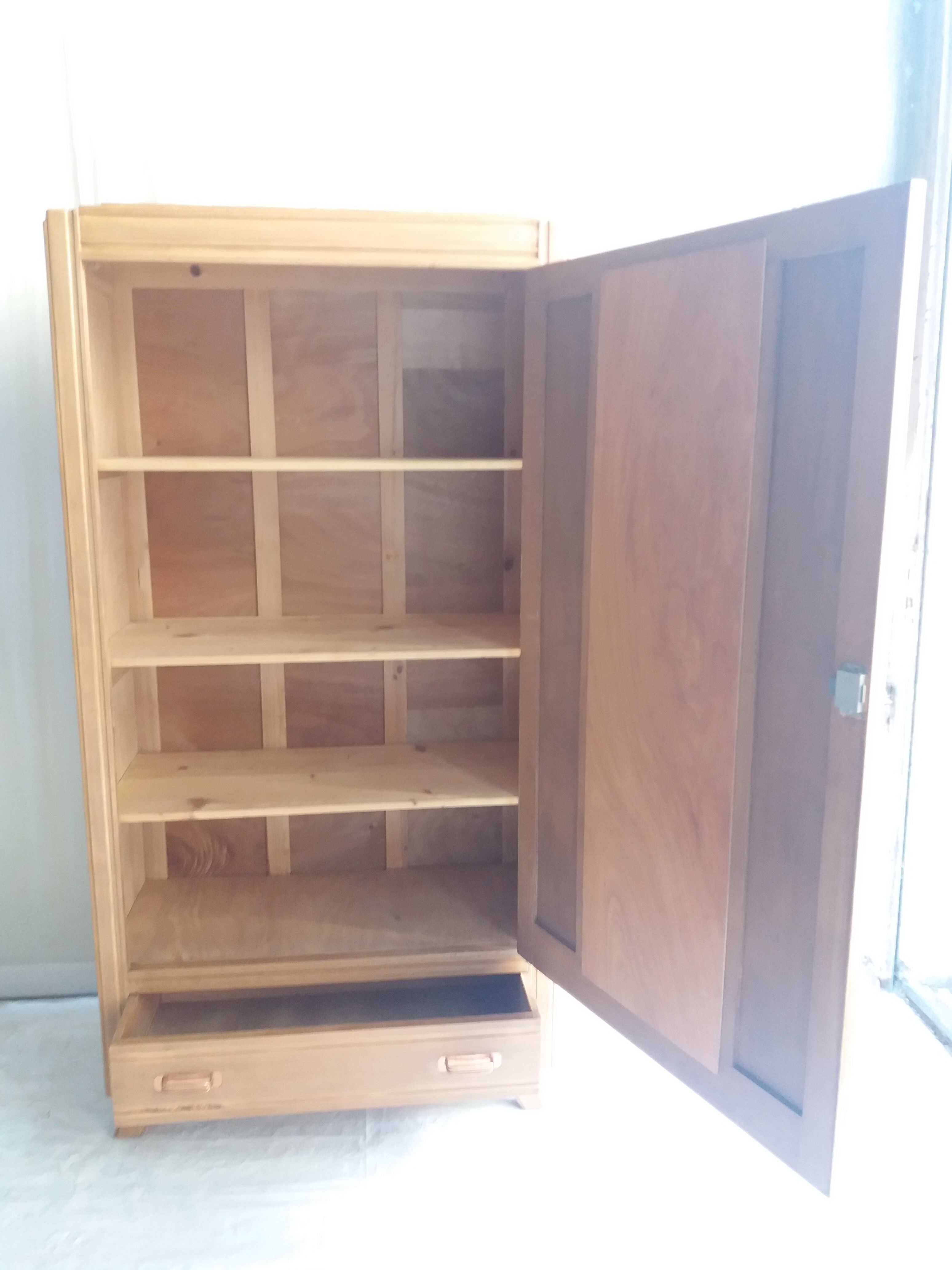 Vintage wardrobe of the 50's with 1 door