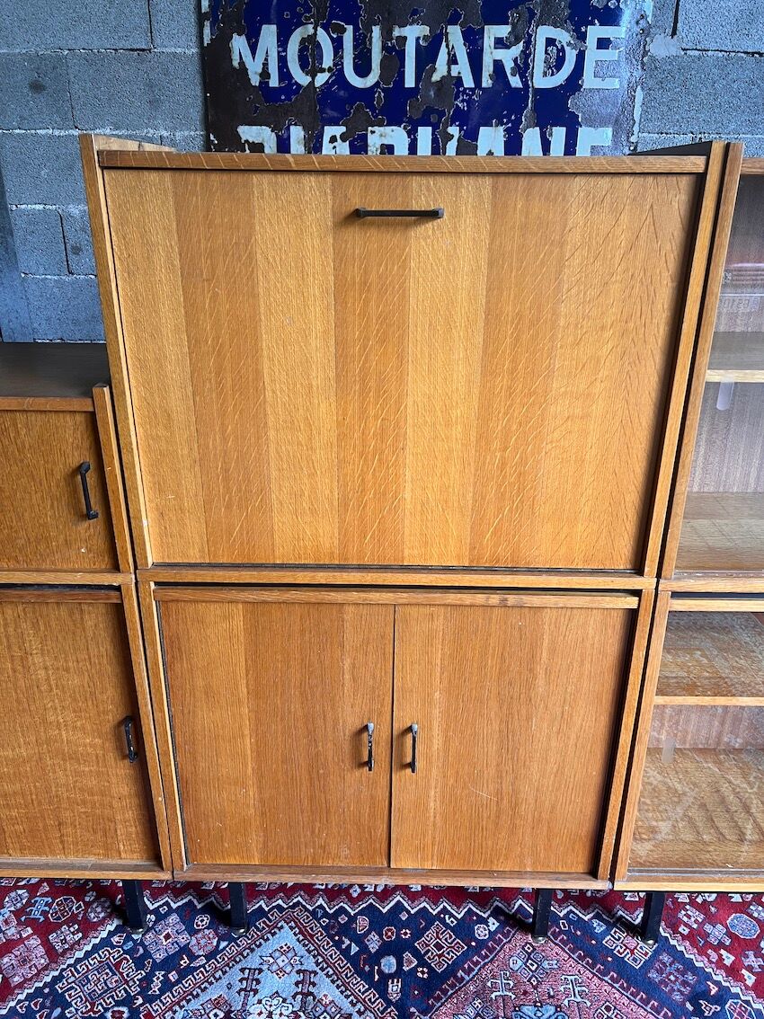 Modular vintage showcase library modernist style / Minvielle - 50s/60s