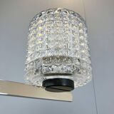 Six-light chandelier by Kaiser Leuchten, chrome, glass, vintage of the 60s