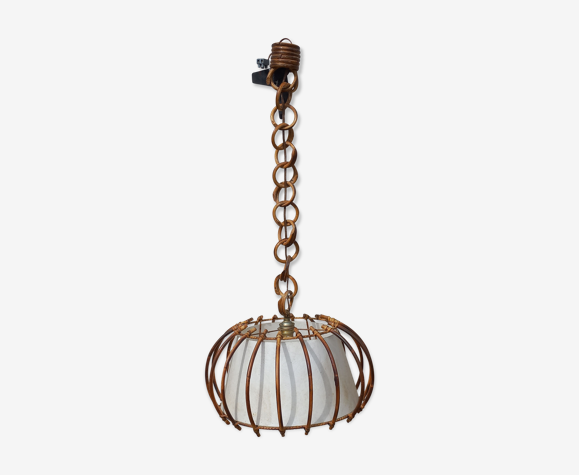Suspension en rotin des années 50/70