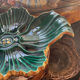 Flower glazed ceramic dish