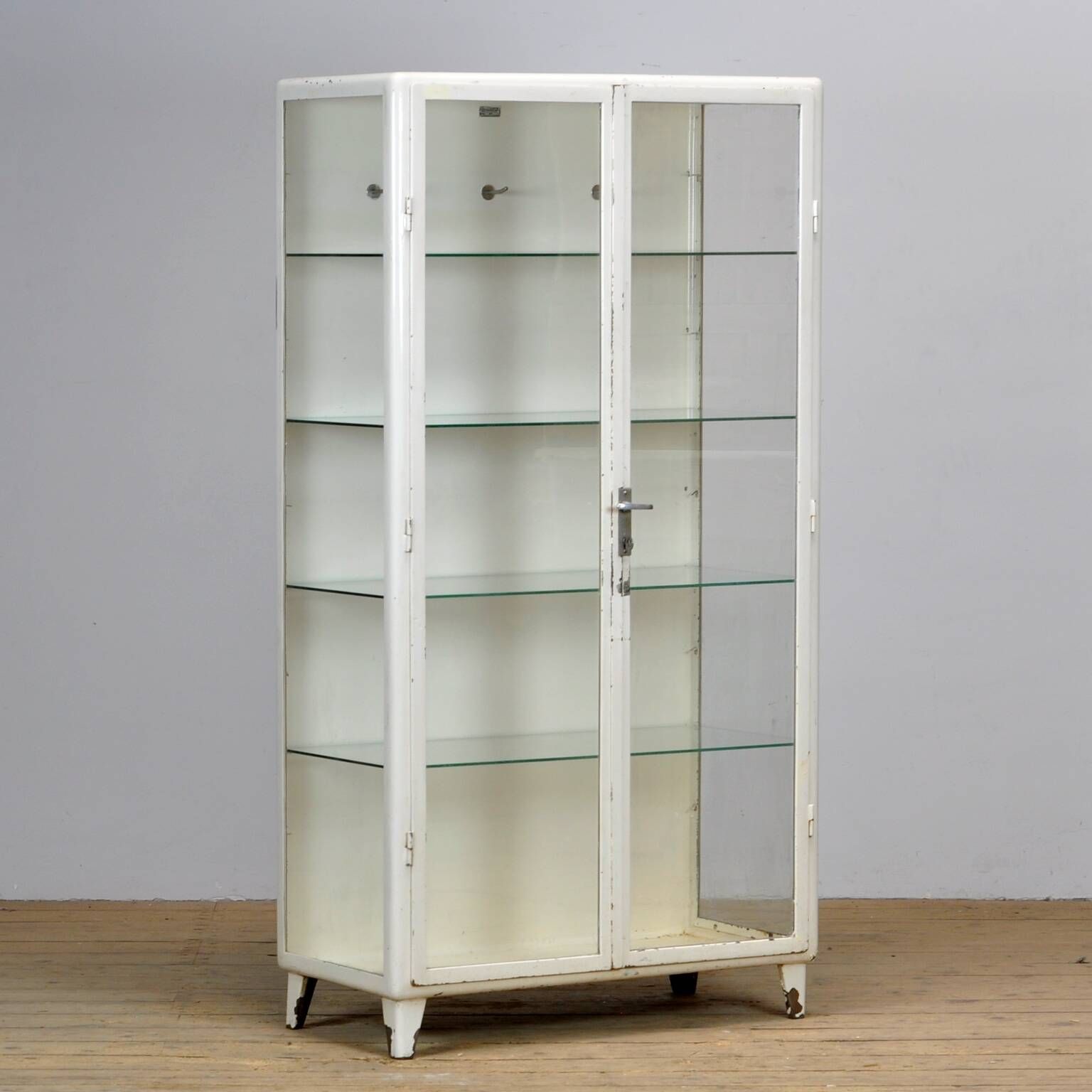 Vintage Steel And Glass Medical Cabinet, 1960s